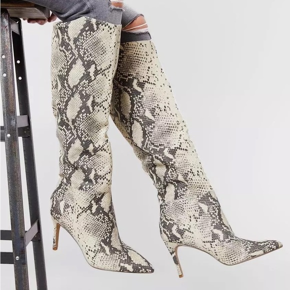 Steve Madden Shoes - Steve Madden Kimari Snakeskin Knee High Boots Size 6.5